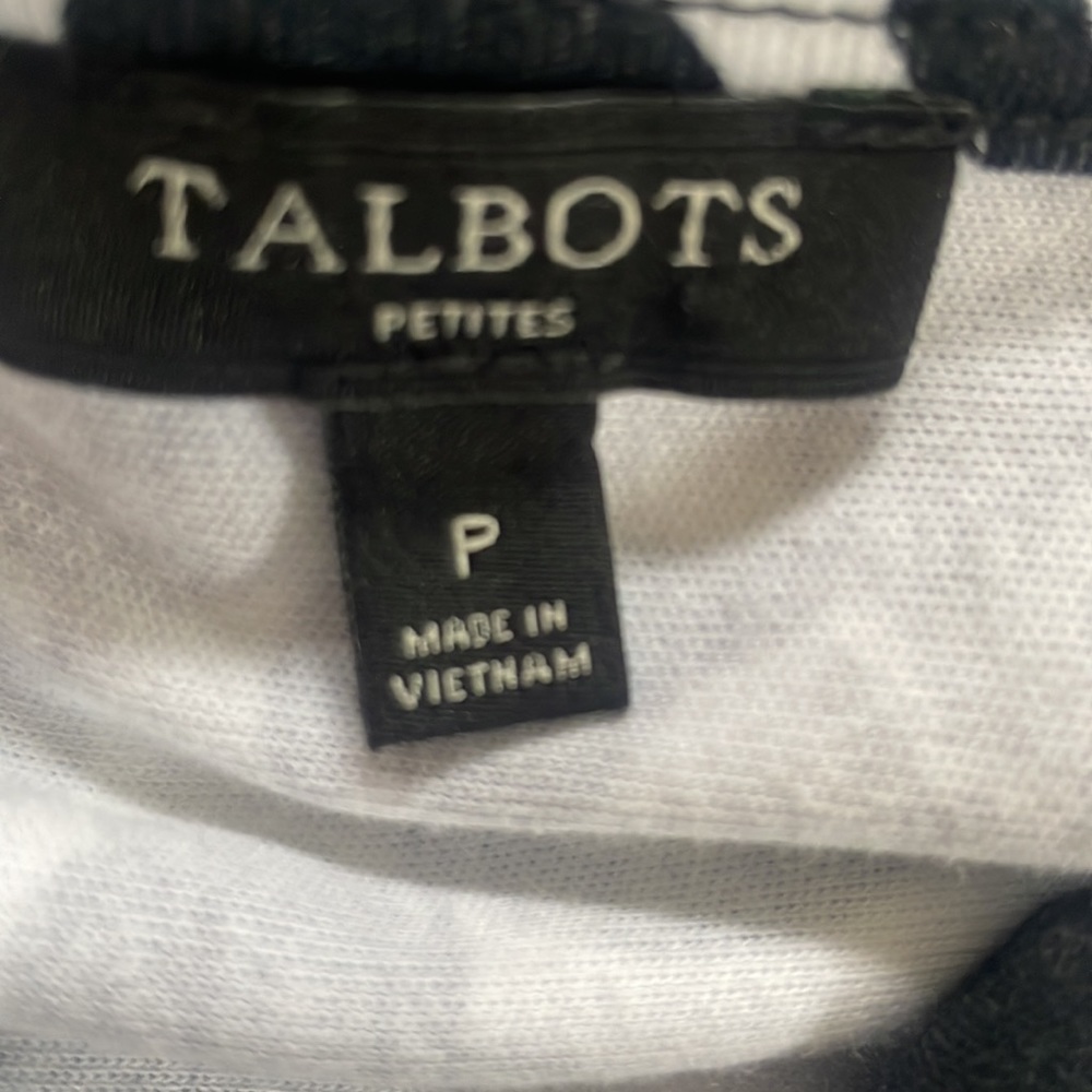 Talbots Woman's Black & White Floral Print Dress size P - Picture 5 of 7